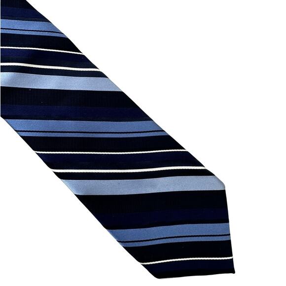 Vintage Madison Blue Striped Silk Necktie - Picture 1 of 3